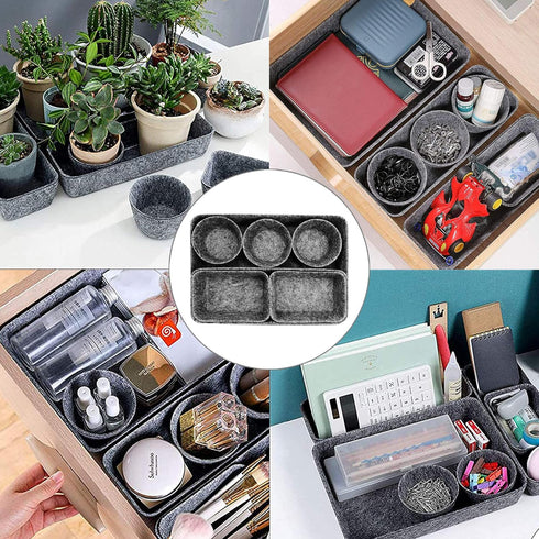 8pcs Drawer Organizers, Separators, Storage Box,Felt Storage Bins Inserts Tool Containers Toy Basket Shelf Cubes Foldable Drawer Dividers Desk Org...