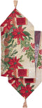 Decorative Christmas Poinsettias Candles Design Tapestry, 13" X 70" Table Runner...