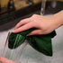 Kitchen Towels Dishcloths 100% Cotton, Set of 8, Dark Green and White Dish Cloth Towels, Tea Towels, Reusable and Absorbent Cleaning Cloths, Oeko-...