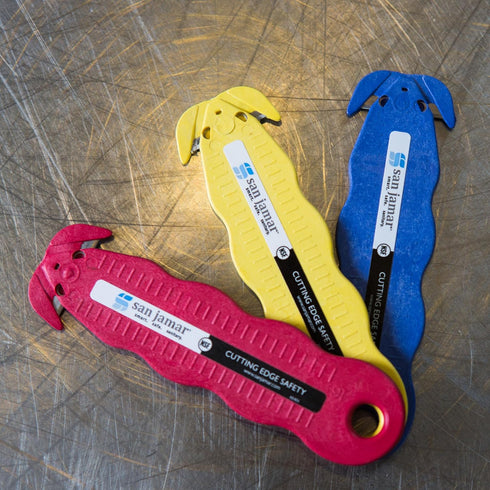 San Jamar KK401YL Klever Kutter Safety Box Cutter Knife, Yellow...