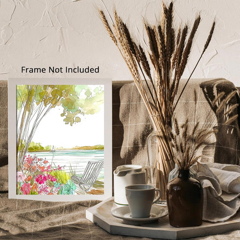 Posterizer 1 pcs-watercolor style-serene and tranquil coastal landscape 3-Collectibles & Fine Art-Retro Art-Gift for Men Women Entrepreneur Teens ...