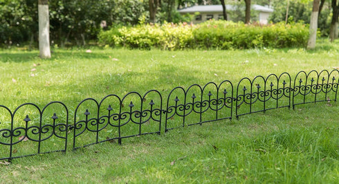Gardenised QI003741.LB Decorative Black Vinyl Garden Patio Lawn Fence Landscape Panel Border, 24 x 13...