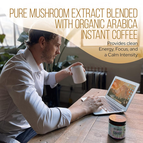 LRLA SUPERFOODS Organic Mushroom Coffee (HIRIE Edition) 35 Servings, 7 Superfood Mushrooms, Fair Trade Arabica Coffee...