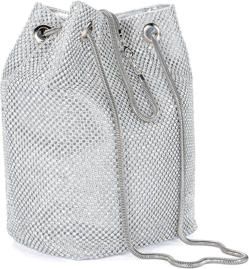 Rhinestone Evening Party Bags for Women Sparkly Clutch Crystal Bucket Purse Wedding Purse Handbag Shoulder Bag...