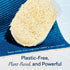 BLUELAND Scrub Sponge - 3 Pack of Dual-Sided Loofah Dish Sponges - Plastic-Free, Plant-Based Kitchen Sponge, Scrubbing Power without Scratching...