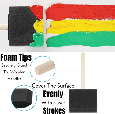 Bates- Foam Paint Brushes, 4 inch, 8 Pack, Sponge Brushes, Sponge Paint Brush, Foam Brushes, Foam Brushes for Painting, Foam Brushes for Staining,...