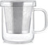 Teabloom Premium Borosilicate Glass Mug with Stainless Steel Loose Leaf Tea Infuser and Lid/Dish - 8 Ounces (240 mL)...