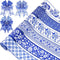 30 Yards Christmas White and Blue Wired Edge Ribbon Chinoiserie Ribbon Floral Bird Ribbon Fabric Ribbons for Crafts Wedding Wreath Bow Wrapping 2....