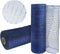 2 Rolls Navy Blue Deco Mesh Ribbon with Blue Foil Wire10 in x 30 ft,Metallic Poly Mesh Ribbon Rolls for DIY Wreath Supplies Ribbon for Christmas T...