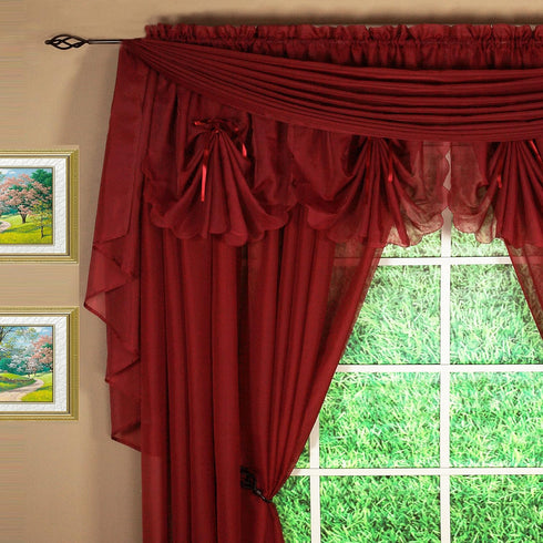Today's Curtain Emelia Original Voile Scarf 144", Burgundy, 45" W x 144" L...