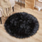Super Soft Black Round Faux Fur Area Rugs, Fuzzy Fluffy Sheepskin Carpet, Shaggy Furry Floor Mat for Nursery Rugs Living Room Bedroom Bedside, 3 x...
