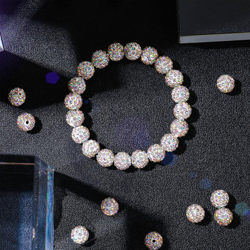 Hicarer 120 Pcs Rhinestone Beads for Bracelets Pen Making 10mm Shiny Crystal Diamond Clay Disco Ball Polymer Round Bead Bulk for Crafting Jewelry ...