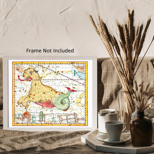Posterizer 1 pcs-Johann Elert Bode Wallfisch-Celestial Map-Astrology & Zodiac Art-Astronomy & Celestial Art-Gift for Steampunk and Astrology Lover...