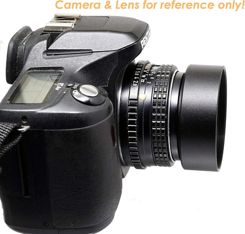 Fotasy Metal 55mm Lens Hood, 55 mm Hood Shade, Compatible with Standard Prime Lense with 55mm Filter Thread Diameter, Screw-in, with 58mm Lens Cap...