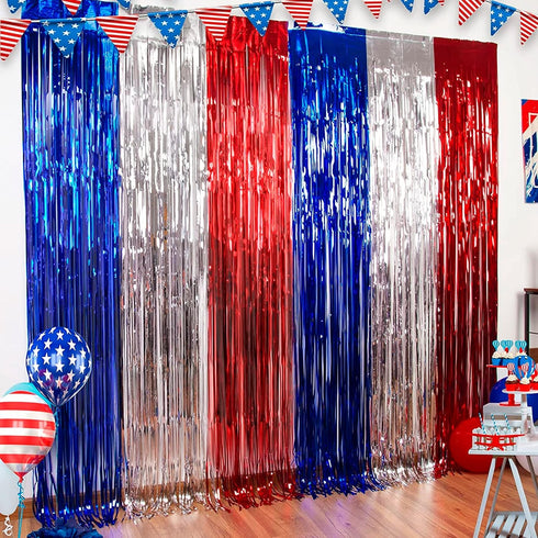 Dazzle Bright 2 Pack Backdrop Curtain, 3FT x 8FT Metallic Tinsel Foil Fringe Curtains Photo Booth Background for Baby Shower Party Birthday Weddin...