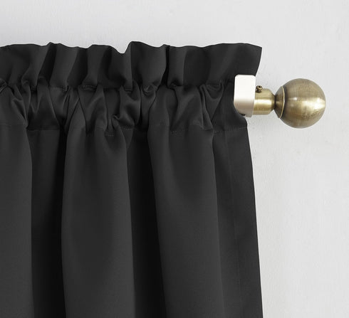 Sun Zero Easton Energy Saving Blackout Rod Pocket Curtain Panel, 40" x 63", Black...