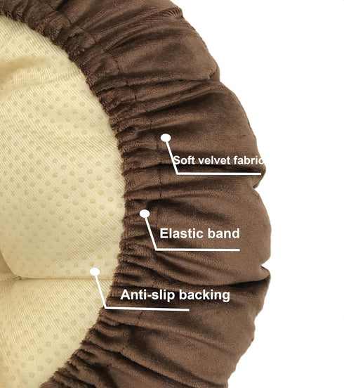 Augld Bar Stool Cushion Soft Velvet Padded Round Stool Cover 12" Velvet Coffee...