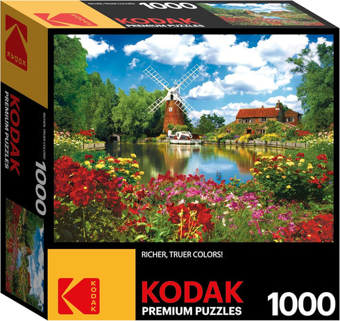 RoseArt - Kodak Premium - Hunsett Mill and The River Ant, Norfolk, England - 1000 Piece Jigsaw Puzzle for Adults...