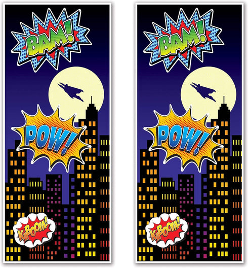 Beistle Hero Door Covers 2 Piece, 30" x 6', Multicolor...