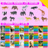 15 PCS Safari Animal Figurines with 15 Introducing Flashcards, Realistic Zoo Animal Figures Montessori Toys Science Educational Matching Game for ...