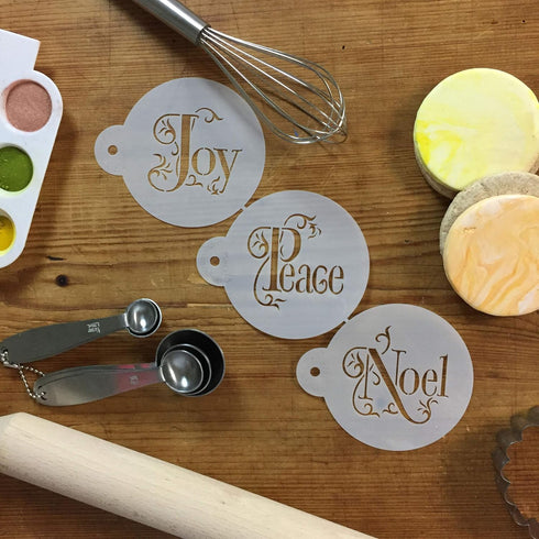 Joy, Noel and Peace Cookie Set by Designer Stencils...