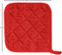 Set of 3 Kitchen Pot Holders - Heat-Resistant Quilted Cotton Pads for Hot Dishes and Pans - Protective Pads with Hanging Loops by Lavish Home (Red...