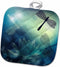 3D Rose Translucent Shimmering Blue Dragonflies and Pot Holder, 8 x 8...