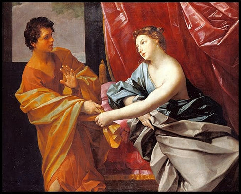 Posterizer 1 pcs-Joseph and Potiphar's Wife c. 1630 painting poster-Religious Posters-Gifts for Christians -Decor for Church, Sunday School Classr...