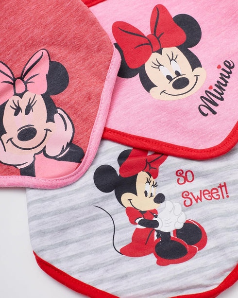 Disney Baby Girls' Bandana Bibs 3 Pack Set for Feeding, Teething, and Drooling, Red/Grey/Pink...