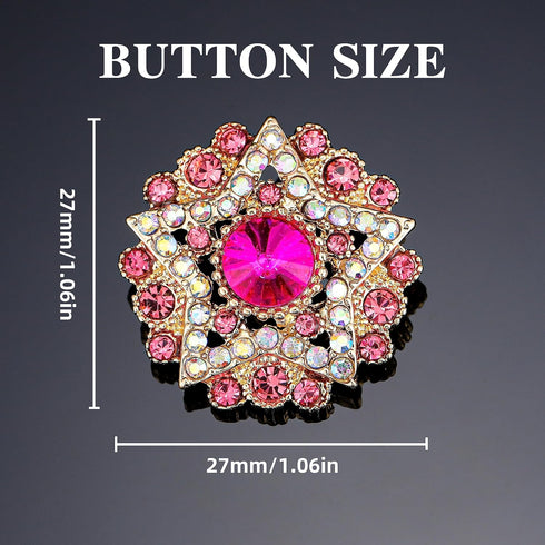 4Pcs Sliver Rhinestone Buttons Crystal Embellishments for Clothing Jewelry Making DIY Decoration Bottons for Sewing Crafts Wedding Bridal (Red)...