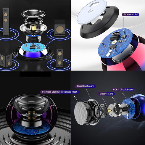 TWS Wireless Portable Small Bluetooth Speakers with Big Sound, Wireless Stereo Pairing, Metal Enclosure,Minimalism Design, Nylon Lanyard for Echo ...