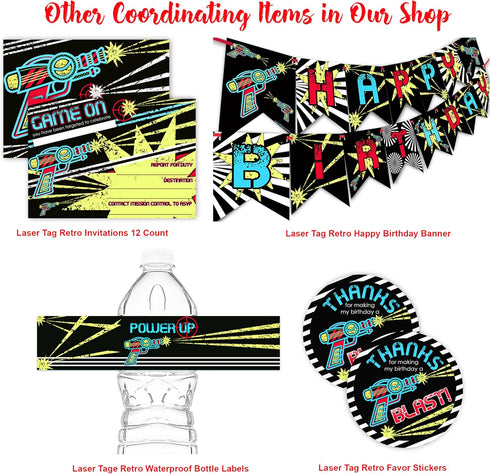 Laser Tag Brights Invitations - 12 Invitations + 12 Envelopes - Double Sided - Laser Tag Party Supplies - Laser Tag Party Supplies - 12ct Brights...