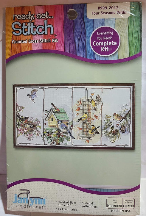 Janlynn Four Seasons Birds Counted Cross Stitch Kit...