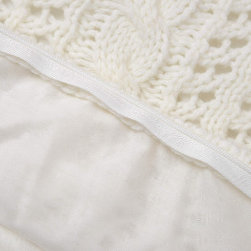 Cable Knit Lumbar Throw Pillow Cover Decorative Rectangular Cushion Case for Couch, Chair, Bed and Home Accent Decor, 16 x 24 Inch / 40 x 60 cm, C...