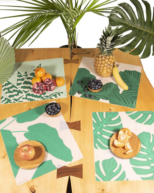 modern-twist 14 x 16 Silicone Placemat, BPA, PVC-Free Table Mat, Dishwasher Safe, Conservatory Print in Tiger Aloe, Pack of 1...