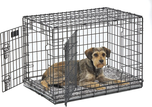 MidWest Homes for Pets Quiet Time Reversible Crate Pan Cover 30' Gray Floral/Fleece...