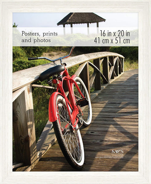 MCS Museum Poster Frame 16x20 White Woodgrain, Vertical & Horizontal Wall Hanging Large Picture Frame for Photos, Posters & Art Prints (1-Pack)...