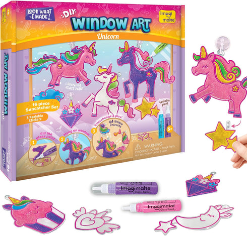 Imagimake Window Art Unicorn Toy Painting Kit | Suncatcher Art Supplies | Unicorn Gifts for Girls Age 6-8 | Kids Crafts for Girls Ages 8-12 | Toys...