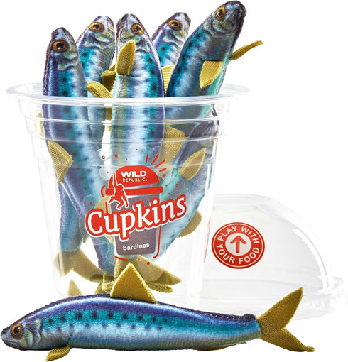 Wild Republic Cupkins, Sardines, Stuffed Toy, Gift for Kids, Plush Toy, Fill is Spun Recycled Water Bottles...