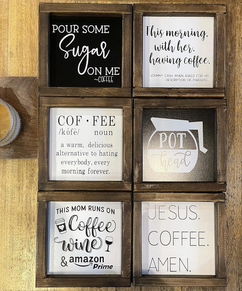 SIMPLY ANI Pot Head Coffee Signs, Coffee Sign for Coffee Bar, Funny Kitchen Decor, Farmhouse Coffee Signs Decor for Coffee Lovers, Coffee Bar Sign...