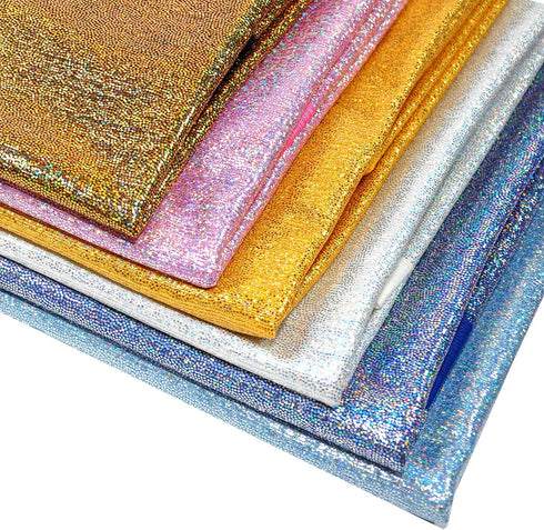 Shattered Glass Hologram Fabric by The Yard Width 58Inches Entelare (White/Silver 2yards)...