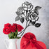 Vivegate Rose Metal Art - Giant Rose Flower Wall Decor for Living Room (Large - 17.5"X13.5")...