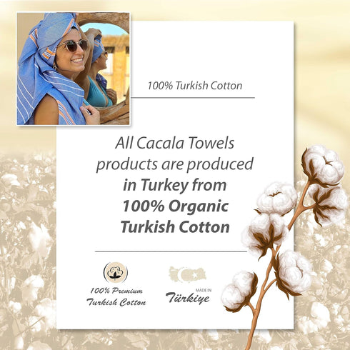 Cacala Turkish Beach Towel Quick Dry Prewashed for Soft Feel Extra Large Peshtemal for Bathroom, Travel, Pool and Swim, Paradise Series, 37 in x 7...