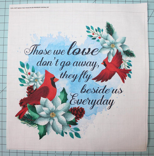 Fabric Panel 8"x8" Memory Cardinal 100% Cotton Quilting Panel Square AM1586...