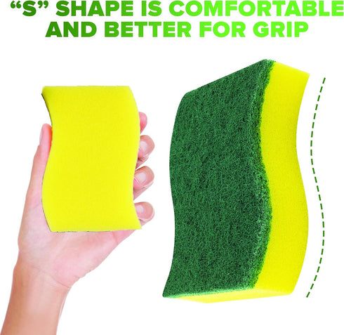 (24 Pack) Heavy Duty Scrub Sponges by SCRUBIT – Kitchen Dish, Sink and Bathroom Cleaning Scrubber Sponge - with Non-Smell Scouring Pad...