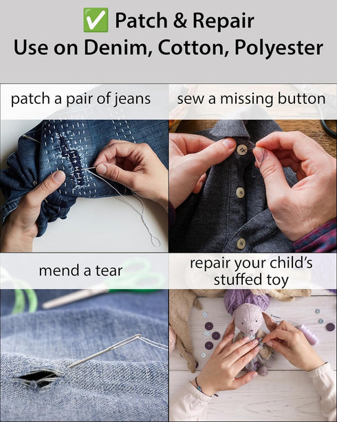 Vellostar Sewing Kit for Adults - A Portable Hand Needle and Thread Kit with Essential Sewing Supplies and Accessories for Small Clothing Repairs,...