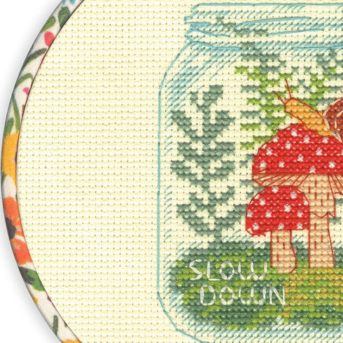 Dimensions Slow Down Counted Cross Stitch Kit for Beginners, 6" Diameter, 5 Piece...