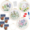 Maydear 4 Pack Embroidery Starter Kit with Pattern, Stamped Cross Stitch Kits for Beginners Adults with Embroidery Hoop and Instructions, Hand Emb...