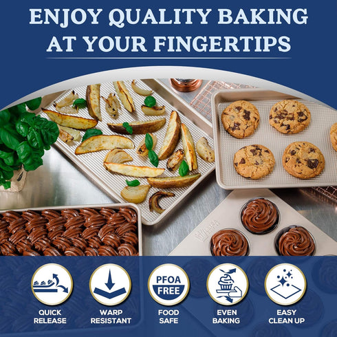 Ultra Cuisine 12-Cup Muffin Pan - Cupcake Tins 12 - Nonstick For Easy Release - Durable And Warp-Resistant - Superior Baking Performance - Muffin ...