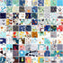 Oudain 100 Pcs Cotton Fabric Square Patchwork Craft Fabric Scraps Quilting Fat Bundles Flower Animals Cartoon for DIY Sewing Cloths (Cute, 10 Inch...